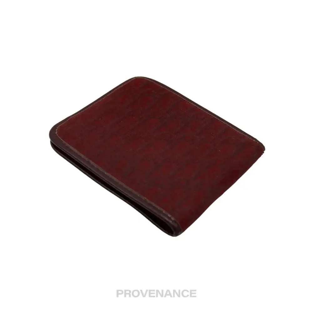 🔴 Dior Trotter Bifold Wallet - Burgundy Jacquard - Picture 4 of 8